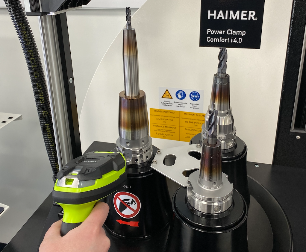 Modern shrink-fit equipment relies instead on inductive heating, which depending on the toolholder diameter might be as little as two seconds (image courtesy of Haimer).